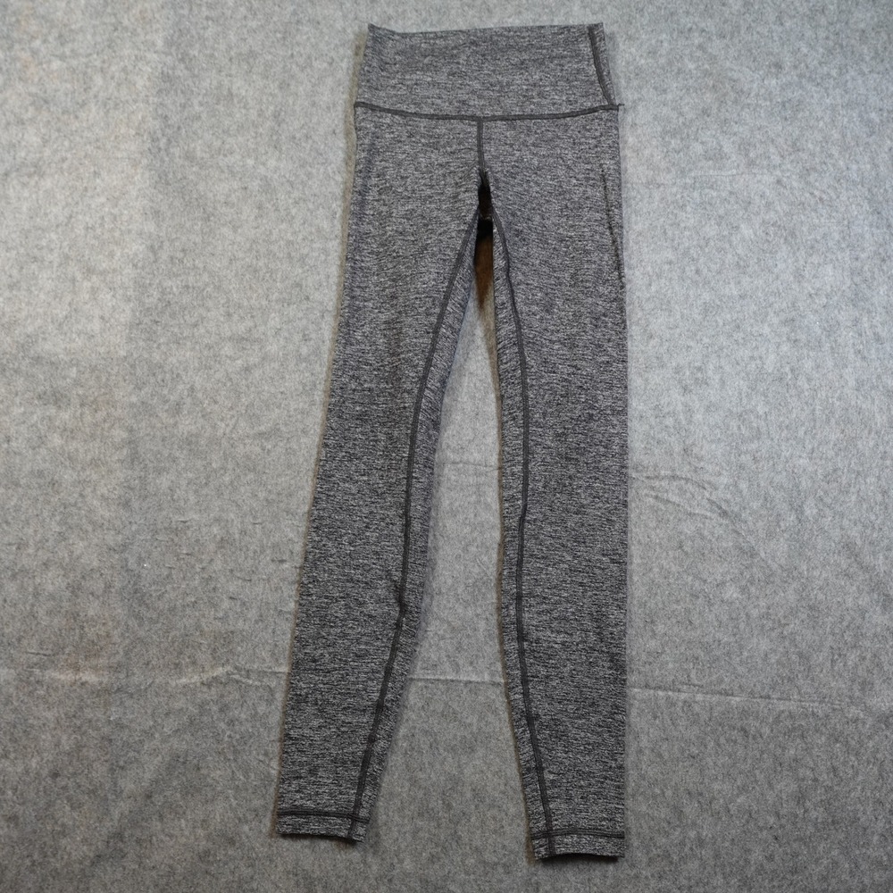 Lululemon Leggings Womens 4 Wunder Under High Rise 28" Heathered Black‎ Yoga Run